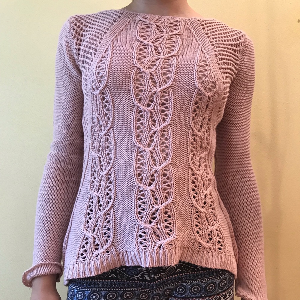 Pink sweater with cut outs!